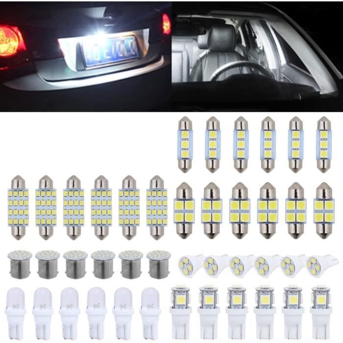 Ampoules LED d'intérieur de voiture, 42 pièces Kit d'ampoules LED pour  plafonnier T10 W5W 6000K Blanc LED Intérieur Ampoules [140] - Cdiscount Auto