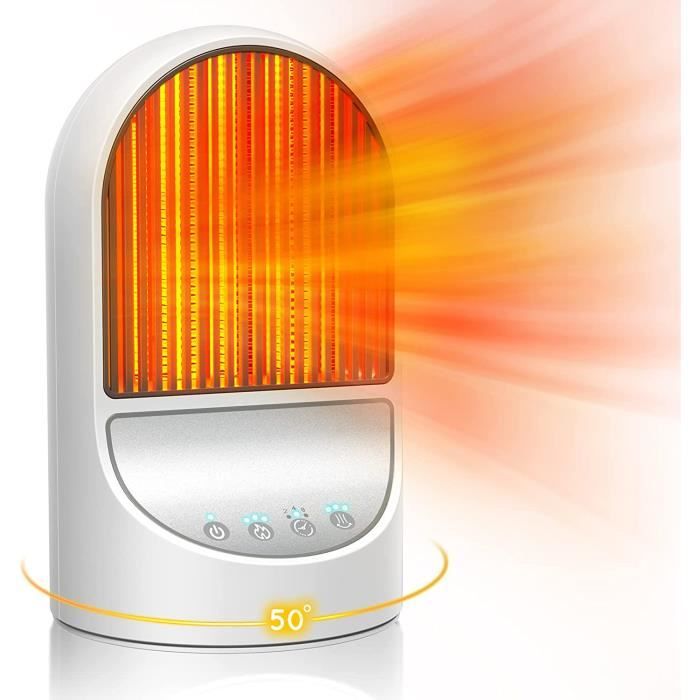 Chauffage Électrique Portable 800W Blanc - Radiateur Économie D'Énergie Avec Sécurité Pour Maison Et Bureau (Prise UE 220V)