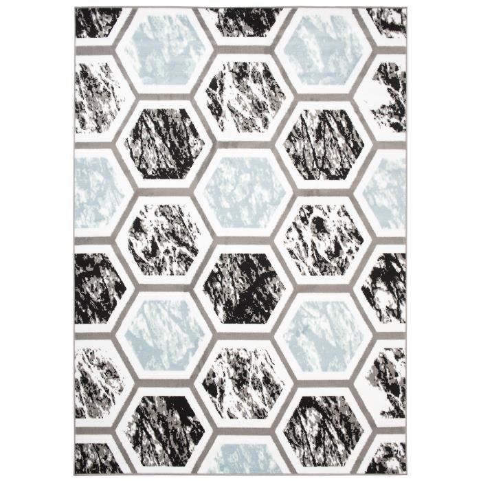 Tapis Chambre Enfant TAPISO - 140x200 Cm - Motif Koala Nuage - Doudou Poil Court - Certifié Öko-Tex - Bleu/Gris/Rose