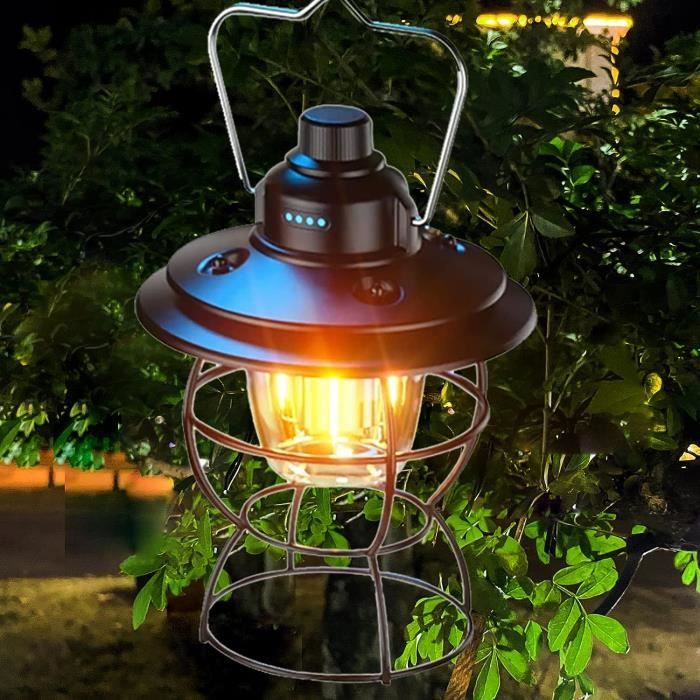 Lampe LED Camping Rechargeable 320 Lumens - Lanterne Rétro Étanche IP64 Avec Mode Bougie - Favour