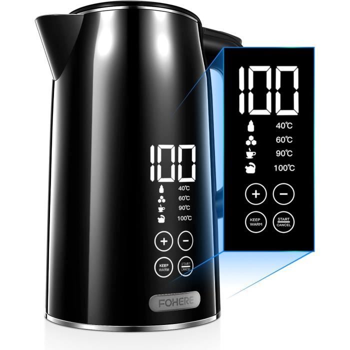 Bouilloire à Thé En Acier Inoxydable 2,5L Avec Thermomètre - Compatible Induction Et Gaz, Bec Verseur, Sifflet