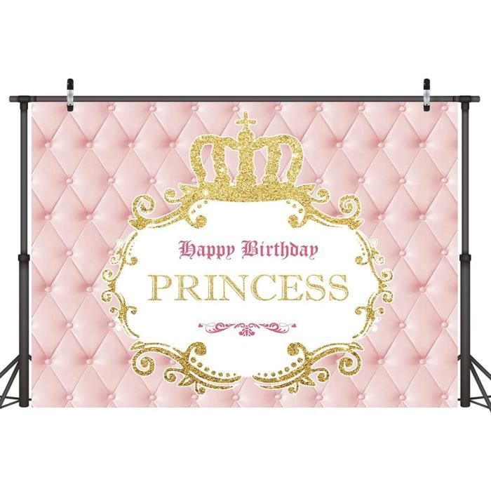 Toile Fond Anniversaire Papillon Fleurs Roses 2,2x1,5m - Décoration Photo Fête Fille