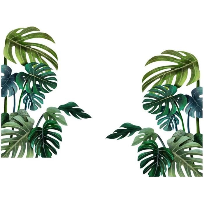 Autocollant Muraux 3D Plante,Autocollants Mural Feuille Vertes Adhésif