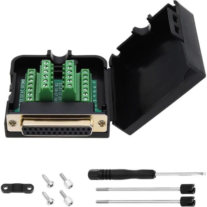 Pack De 25 Connecteurs DB25 Femelle D-SUB à Souder - 25 Broches - Couleur Noire - Neuf