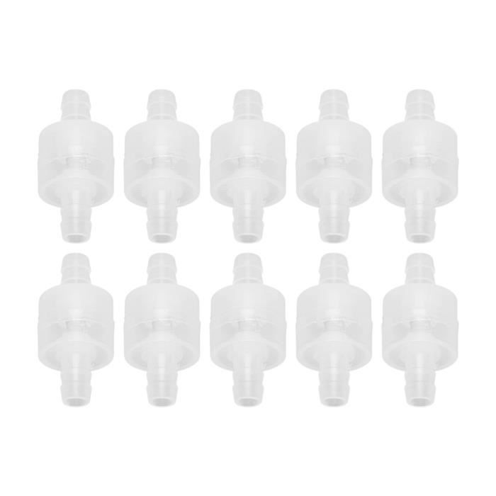 Clapet Anti-retour 1 Voie Duokon - Lot De 10, Diamètre 7mm, Matériau PP Transparent - Pour Aquarium, Alimentation En Eau