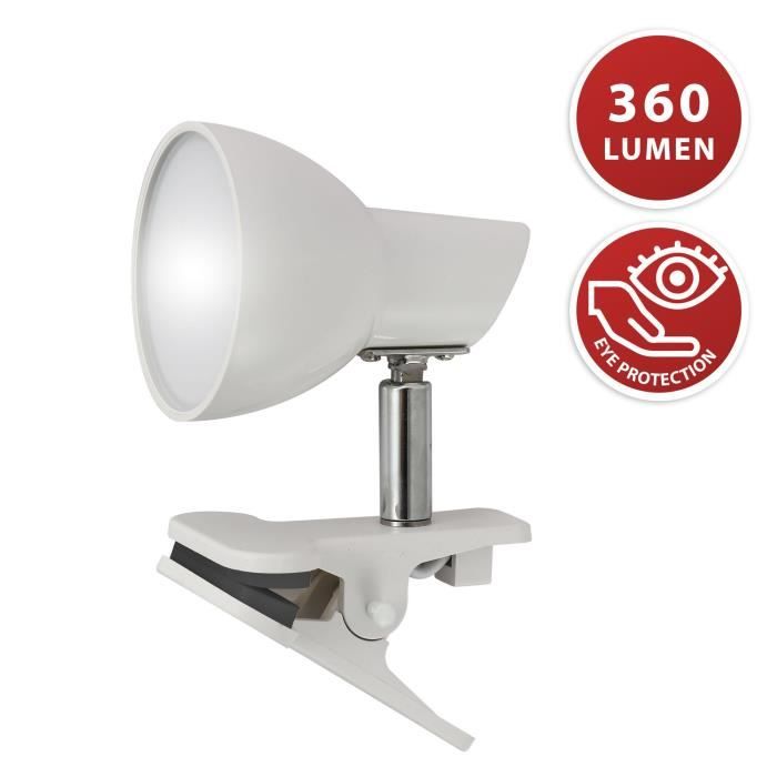 Lampe de table - VELAMP - CHARLY - 360 lm - 5W - Clip réglable