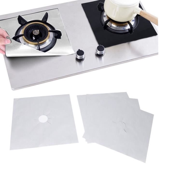Set 4 Feuille Protection Gaziniere Protege Plaques Gaz Réutilisables