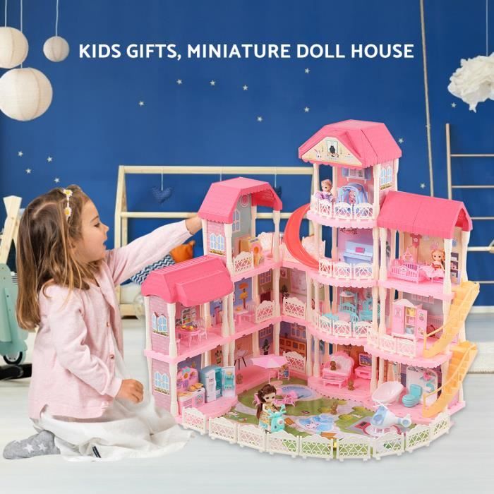 Maison de Poupée Barbie en ABS Pas Cher 4 Étages Meubles et Accessoires  #CYA6 - Cdiscount Jeux - Jouets