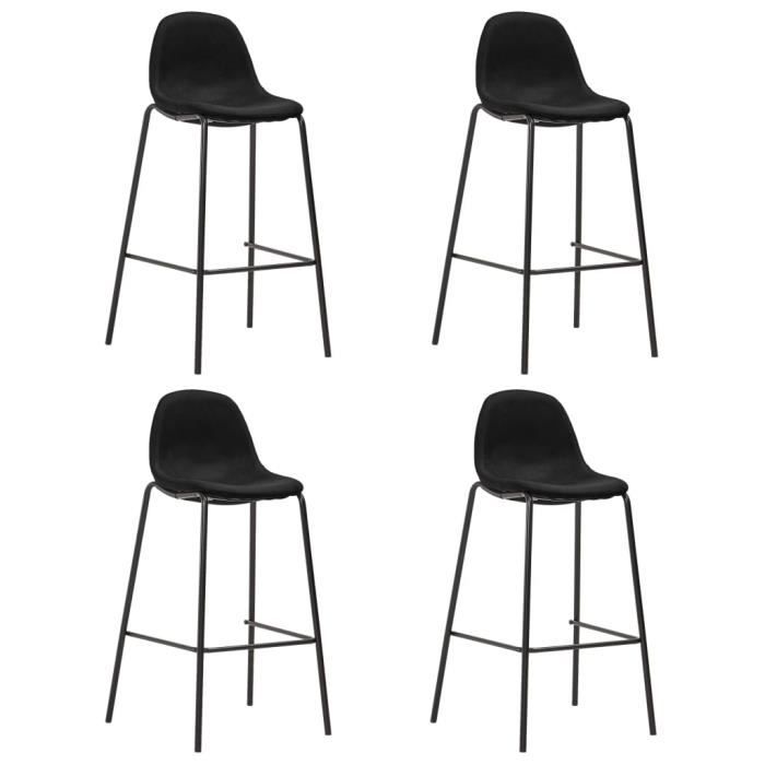 "promo"tabouret haut lmt - chaises de bar lot de 4 noir tissu 22,65kg