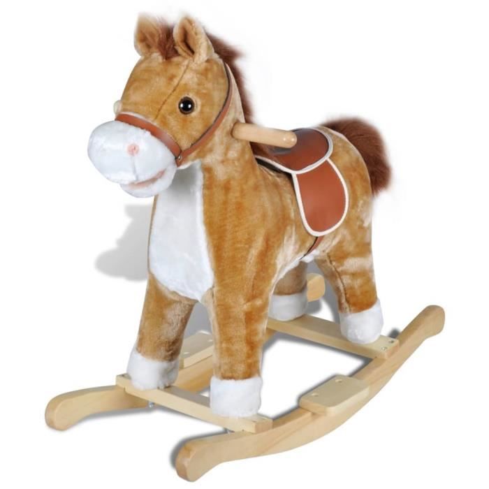 Cheval à bascule - VIDAXL - 65x32x60 cm - Polyester 100% - Poids max 40 kg - Pour enfants 12 mois+