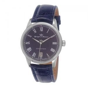 Montre Automatique Yonger & Bresson Homme Bleue Cuir Bleu -