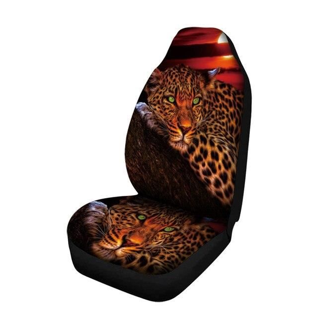 Housses De Siège Auto Avant Motif Tigre Aztèque – Taille Universelle ~47,5x49,5x79,5 Cm – Tissu Polyester, Lavable, 2 Pièces