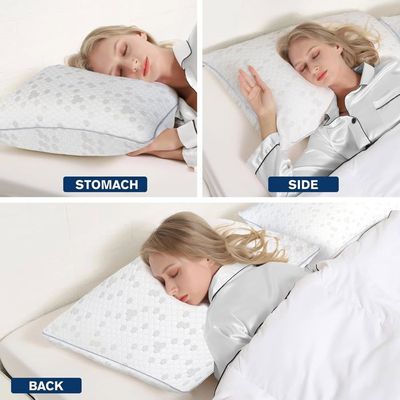 Oreiller Mémoire Forme Ella - 50x70cm - Ergonomique Cervical - Pour Toutes Positions De Sommeil - Réglable