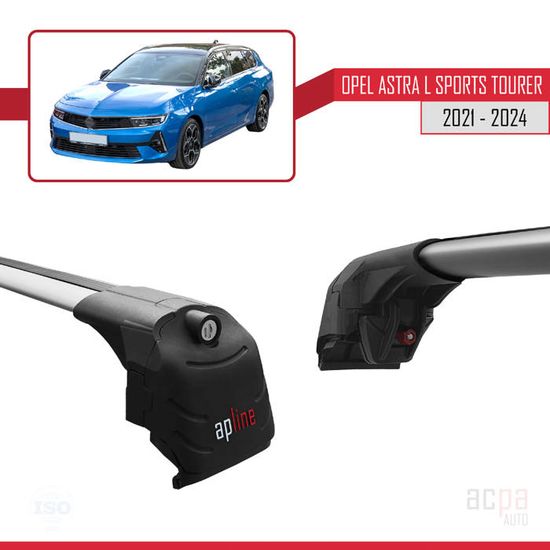 Barres Toit Vivaro C Barres De Toit Opel Vivaro C 2019-2025 - Modèle Fly - Aluminium Gris - Charge 75kg Barres Toit Opel
