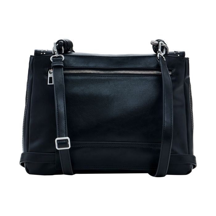 Desigual Bols Azalea Loverty 2.0 – Sac à Main Élégant Femme En Cuir Synthétique Froissé Noir Mandala