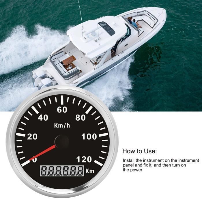 Compteur de vitesse GPS pour bateau Compteur de vitesse GPS avec tachymètre  8000 tr/min 85 mm 3 3/8 po Compteur de vitesse - Cdiscount Auto