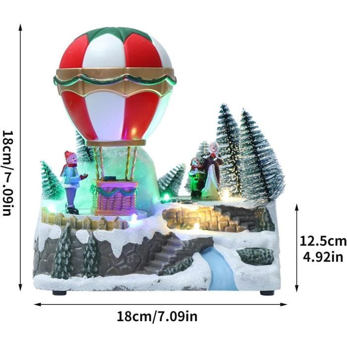 Décoration de Noël village de Noël avec Père Noël et lumière LED