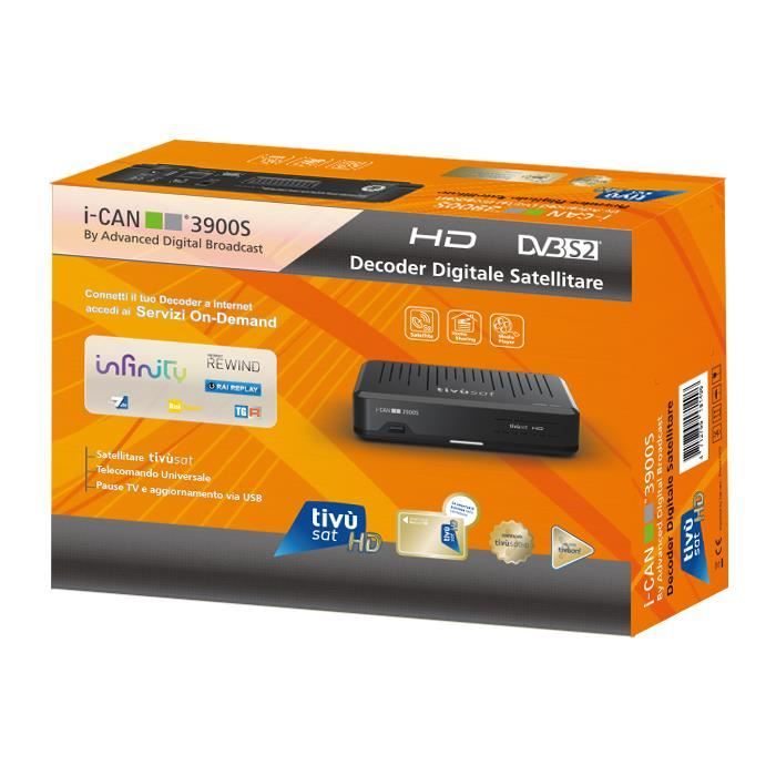 Pack TivuSat Cam 4K UHD + Carte – Regarder La TV Italienne Au Royaume-Uni – Humax