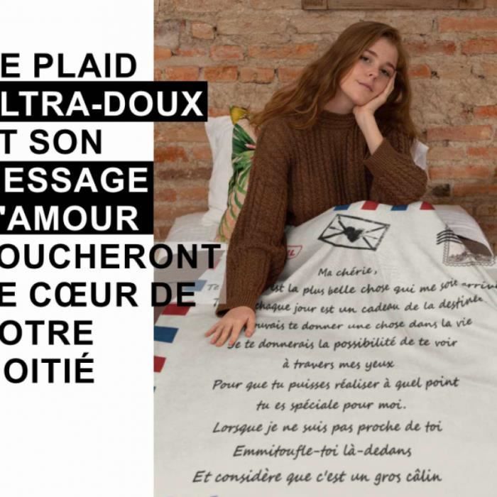 Plaid Personnalisé Avec Texte - Cadeau Pour Amateurs De Lecture, Tissu Polaire Doux, 3 Tailles Au Choix