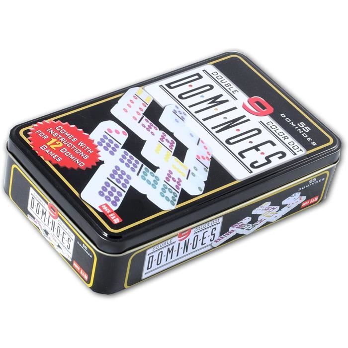 Engelhart - 250126 – Dominos Mexicain train Nombres jeu de qualité premium  - Version Double 9 - 2 - 4 joueurs - 55 dominos Épais - Cdiscount Jeux -  Jouets