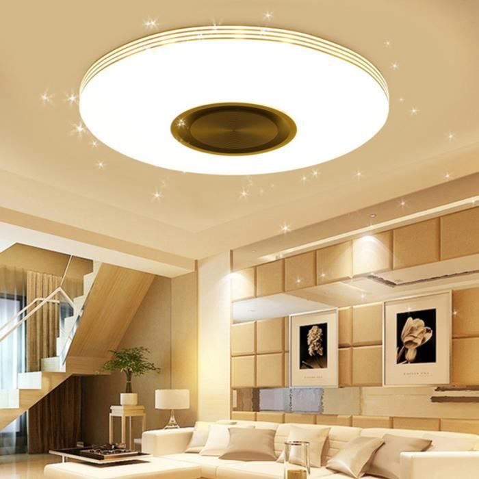 Plafonnier sans fil Lampe de plafond de musique colorée Lumière décorative  pour chambre à coucher (36w + contrôle PARTITION - Cdiscount Maison
