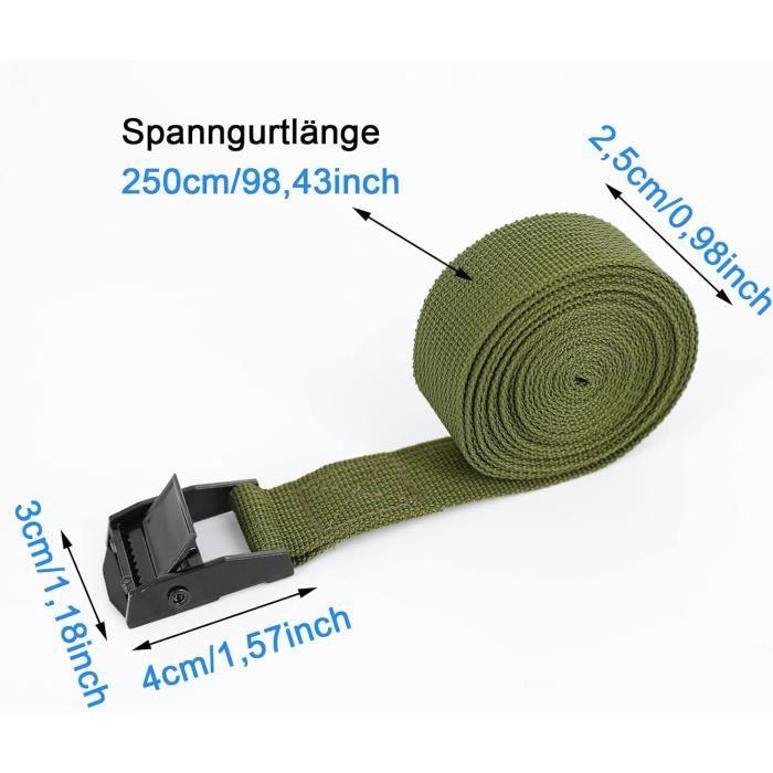 Sangle Rigide Rio Direct 6 Sangles d'arrimage, 2,5m Sangle de Serrage, Sangle à ...