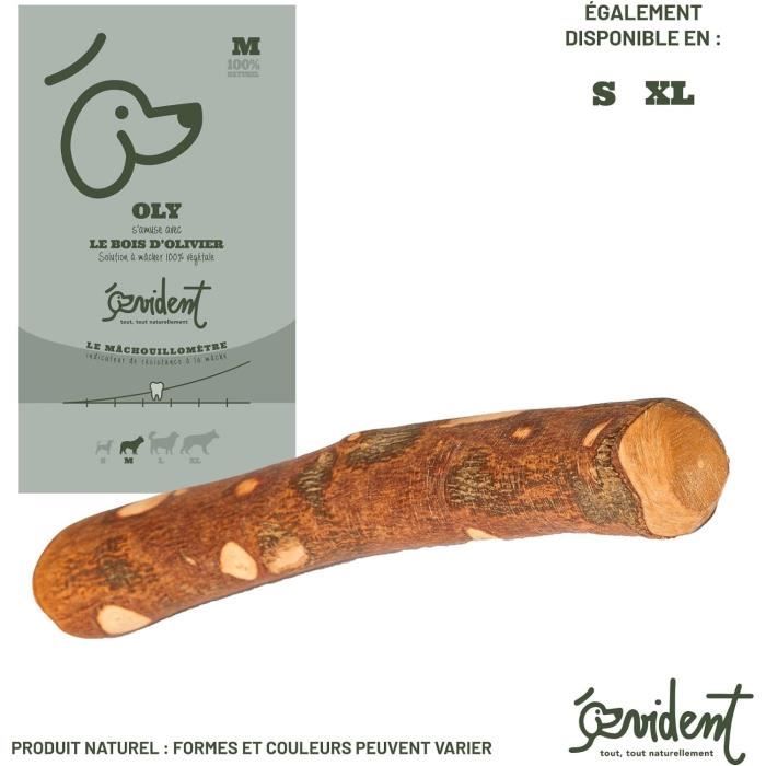 Jouet à Mâcher En Bois D'olivier Naturel Pour Chien - Taille M 20 Cm, Pour Chiens De 10 à 20 Kg