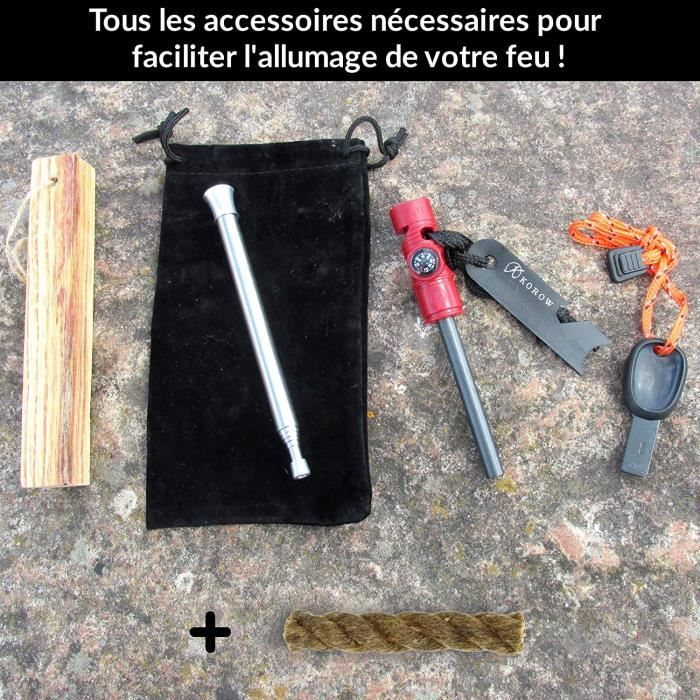 Mandeep Tube Allume-feu Survie Briquet à Piston Allumette Amadou Feu Survie - Accessoire pour Camping Randonnée Barbecue Mandeep Tube Allume-feu Survie Briquet à Piston Allumette Amadou Feu Survie - Accessoire pour Camping Randonnée Barbecue