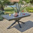 Table de jardin avec rallonge automatique en aluminium et HPL Caicos-2