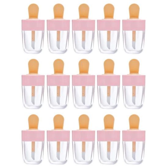 15 pcs Lip Gloss Tube Vide Rechargeable Transparent Crème Glacée