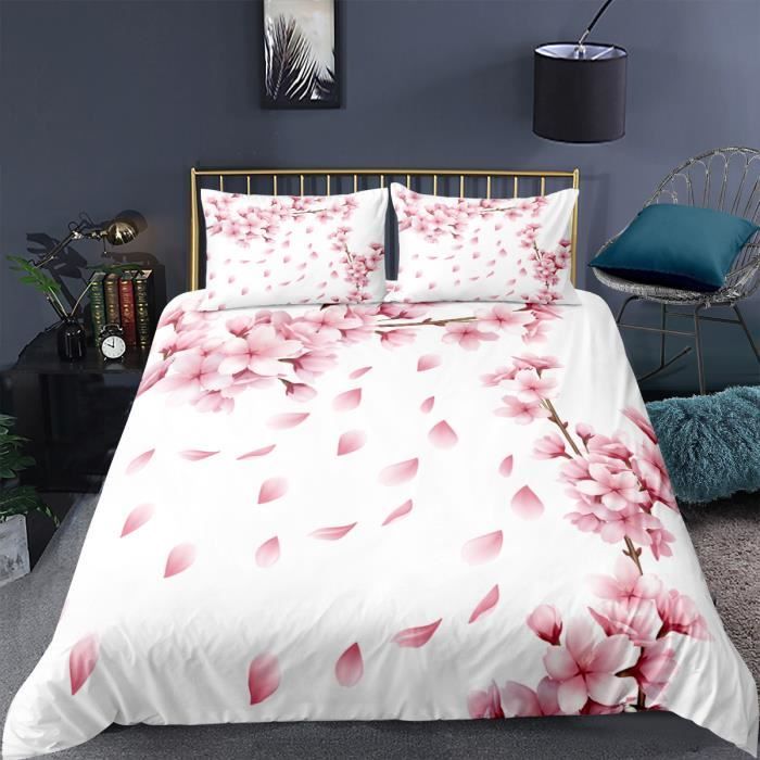 Générique 200x200 Housse De Couette Fleurs De Cerisier Parure