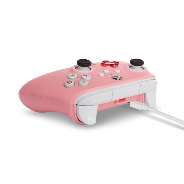 Poignées/arrêts De Gâchette Avec LED - Pour Manette Xbox Series X/S, One, PC - Couleur Rose Glace - Neuf