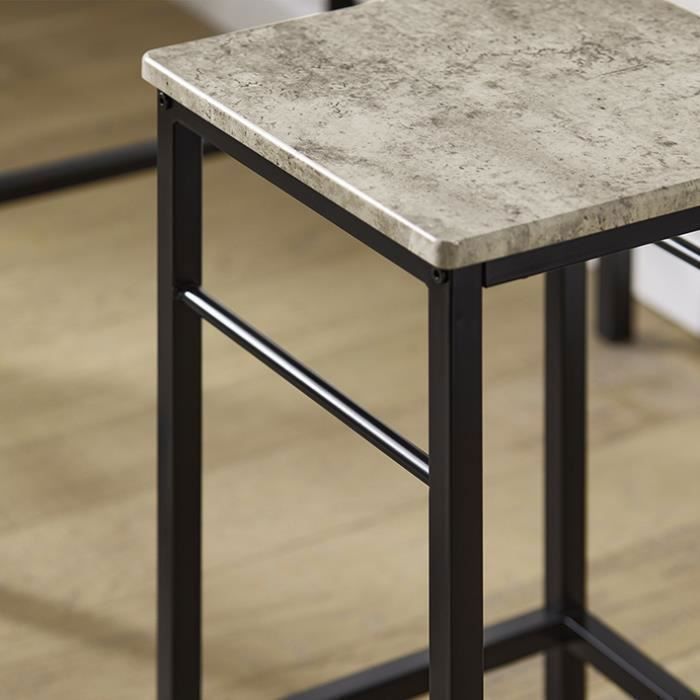 Set Table Haute + 2 Tabourets De Bar SoBuy - Mange-Debout Cuisine Balcon Salon 60x60cm
