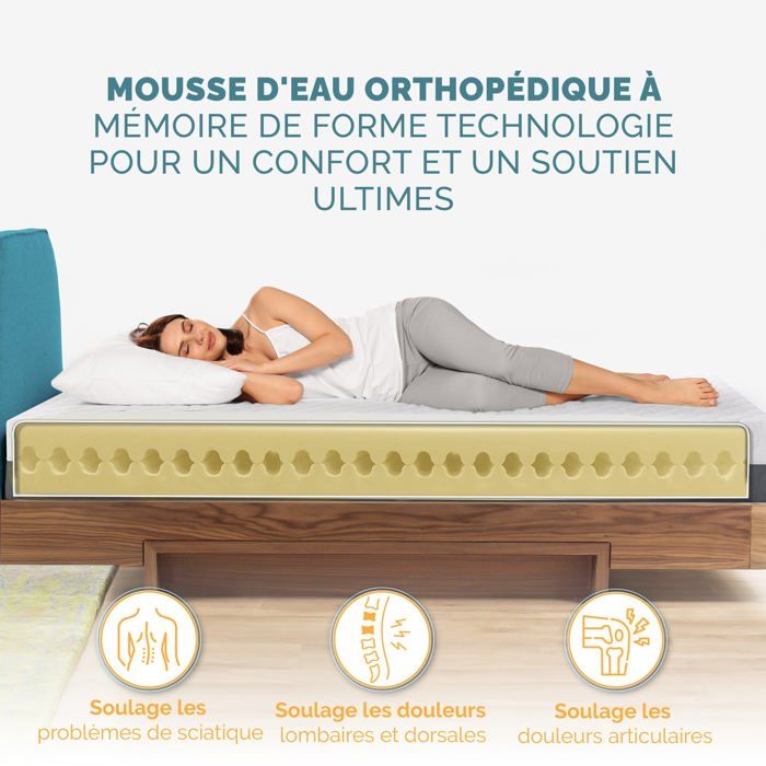 Matelas à Ressort ensachés et Mousse Mémoire de Forme 100x200 cm,BALDIFLEX,Luxury,épaisseur 25 cm,Confort Ferme - Maison