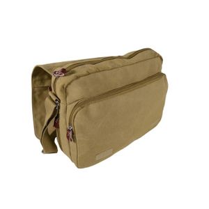Sac Besace Bandoulière En Toile Vintage Vert - Sacoche De Voyage Ou Travail Neuve Taille Moyenne