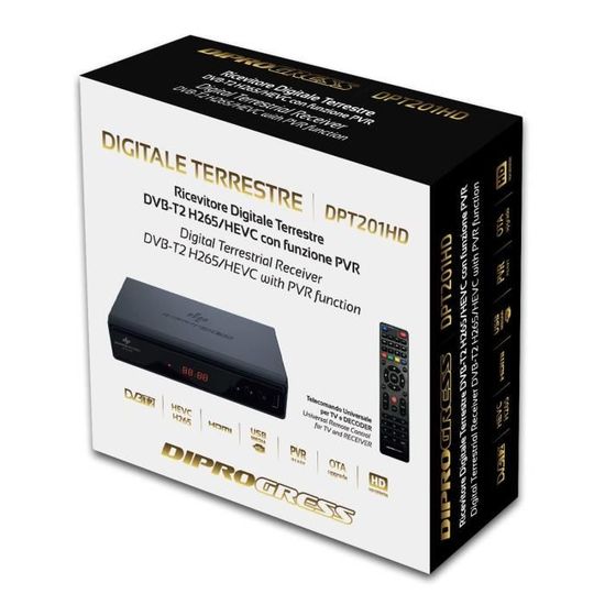 Noir diprogress dpt201hd décodeur numérique terrestre 