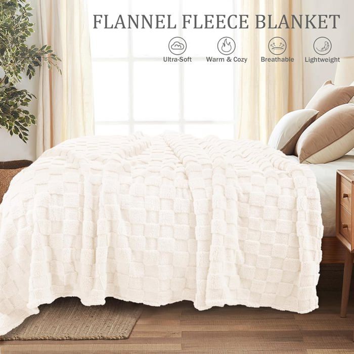 Couverture Polaire Carreaux – Plaid Ultra Doux Et Léger 220x240 Cm Pour Canapé Ou Lit - 3