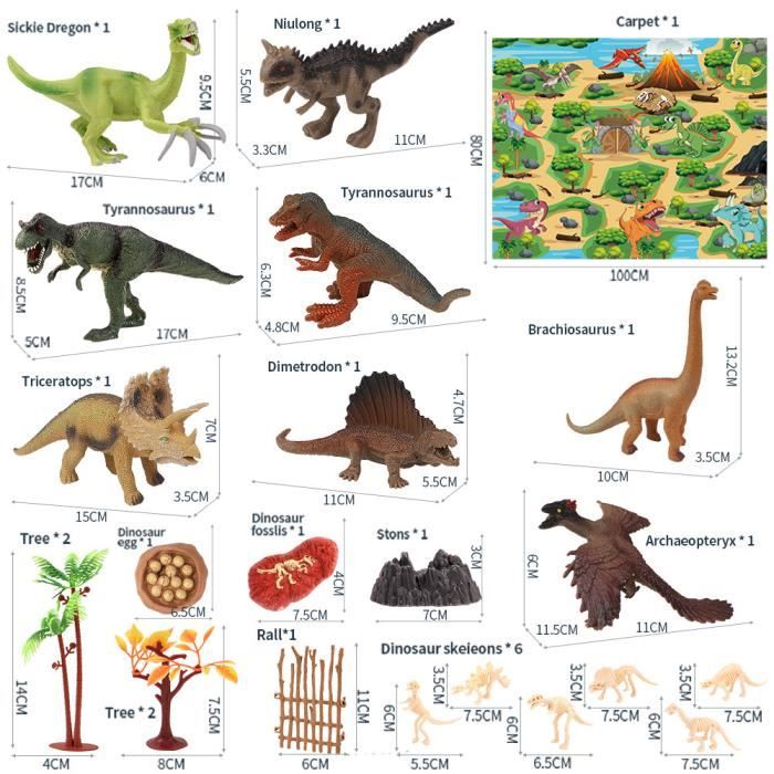 LUKIUP Lot De 12 Figurines Dinosaures – Tyrannosaurus, Tricératops, Jeu éducatif, Cadeau Enfant 3 Ans