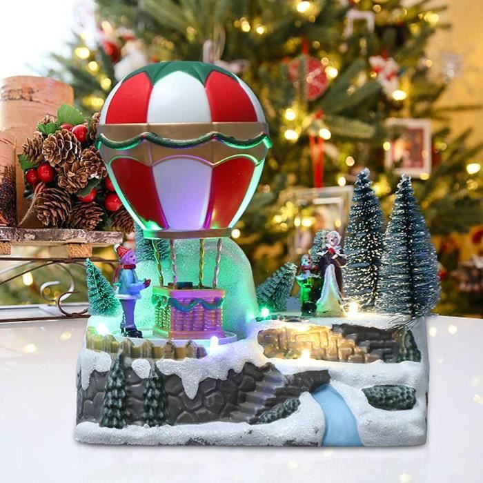 Décoration de Noël village de Noël avec Père Noël et lumière LED