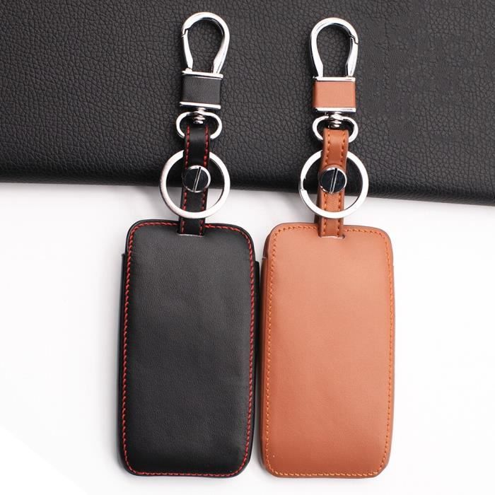 Erzekrim Lot De 2 Étuis à Clés Homme En Cuir Synthétique Noir - Avec Fermeture Éclair, Compact Pour Clés Voiture & Cartes