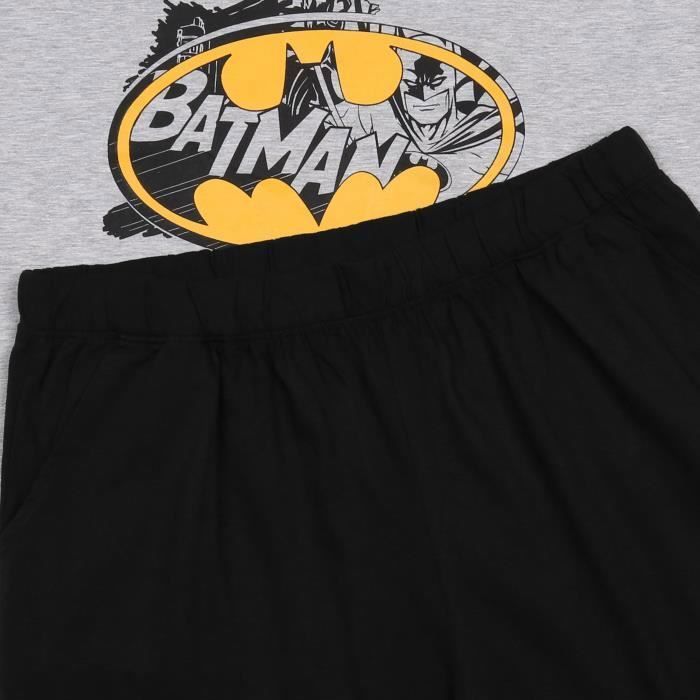 Pyjama homme manches courtes Batman Gris et noir DC Comics Adulte Homme