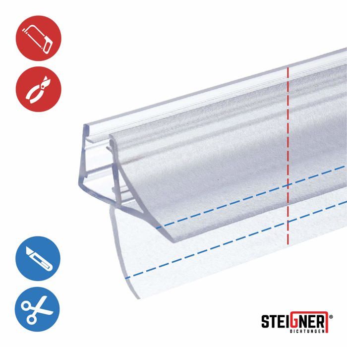 Joint De Porte De Douche Courbé – 3 Pièces De 40 Cm, Pour Portes En Verre 4-6 Mm, Lèvre étanche 20 Mm
