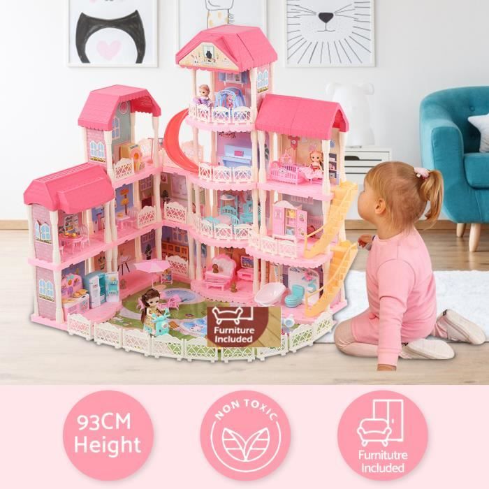 Maison de Poupee Barbie en ABS Pas Cher 4 Etages Meubles et Accessoires CYA6 Cdiscount Jeux Jouets