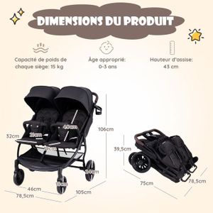 Poussette canne double occasion Cdiscount