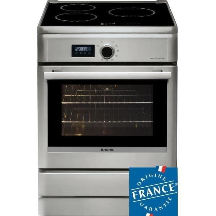 Cuisinière table induction BRANDT - BCI6658T - 3 zones - Four électrique - Pyrolyse - 57 L - A - L 60 x H 85 cm - Silver