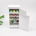 Cikonielf Modèle de réfrigérateur 1:12 mini réfrigérateur blanc excellent modèle de meubles accessoire de cuisine-0