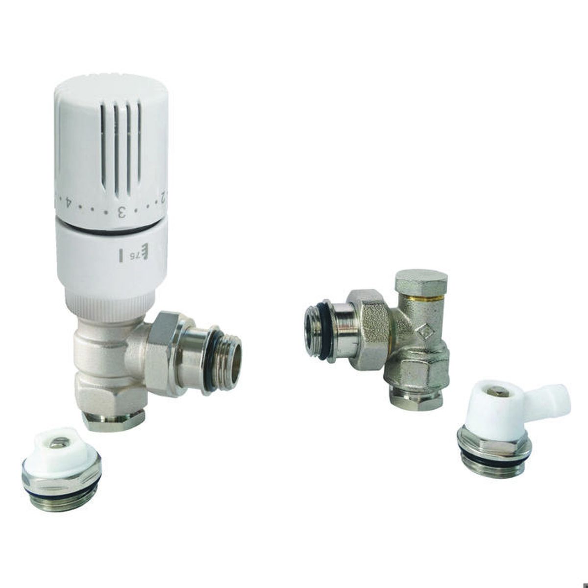 Kit Collegamento WC Completo - Rubinetto 1/4 Di Giro, Flessibile 3/8" E Giunti, Nichel