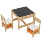 ALIGHTUP Table et 2 chaises pour enfant avec plateau table réversible - Chêne claire - 61,5 x 61,5 x 48cm