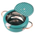 BRAND AYNEFY Friteuse Marmite avec thermomètre Poêle à frire japonaise en acier inoxydable pour cuisinière à induction vert foncé