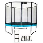 Kangui - Trampoline de jardin rond 305 cm + filet de sécurité + échelle + kit ancrage | PUNCHI Bleu 300